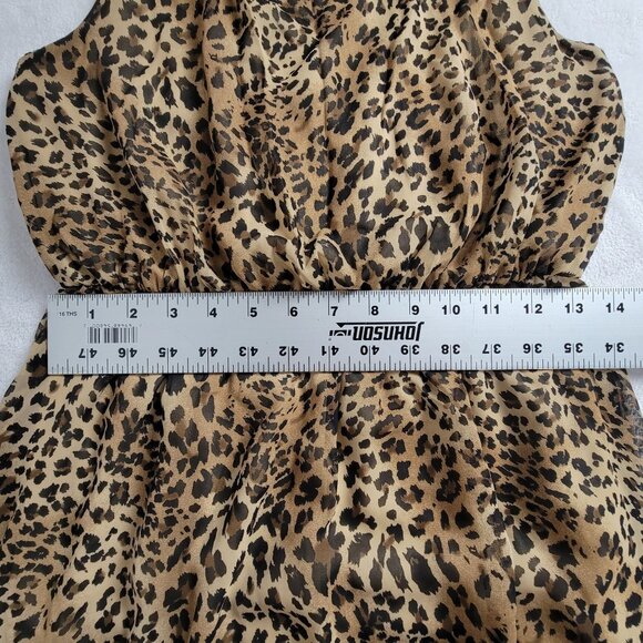 Moonlight Leopard Print Sleeveless Dress Medium brown Elastic Waist Lined Casual - Picture 8 of 11